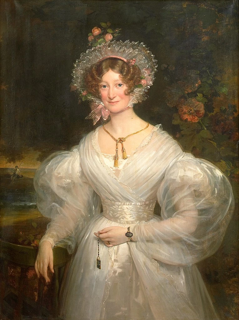 Ritratto di una donna in un paesaggio boscoso